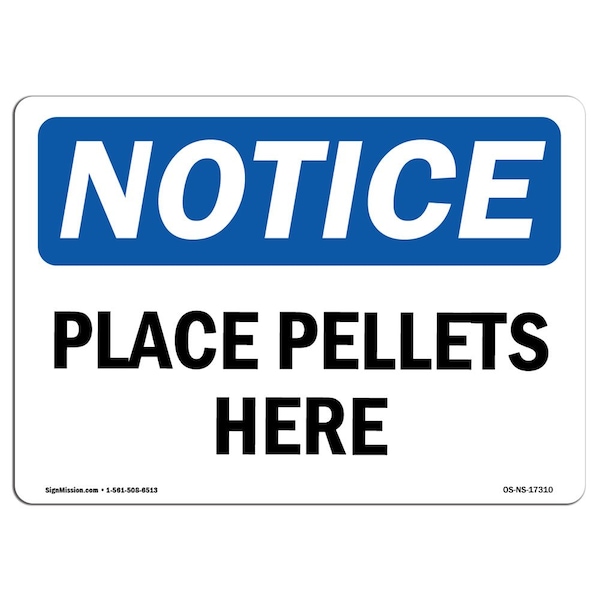 Safety Sign, OSHA Notice, 3.5" Height, Place Pallets Here Sign, Landscape, 10PK